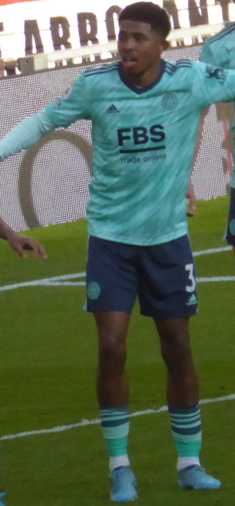 Wesley Fofana playing for Leicester City in 2022